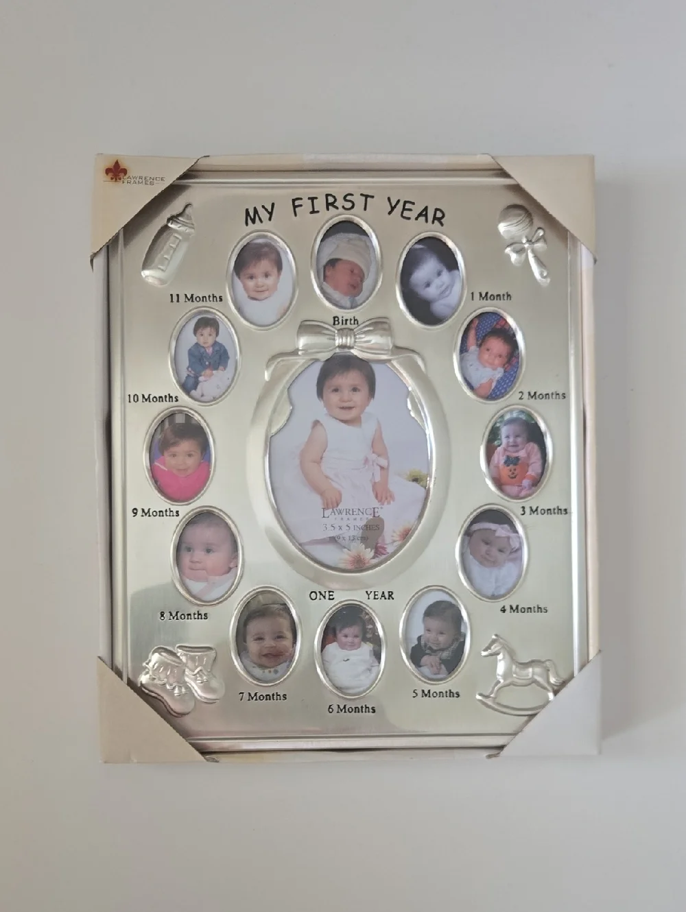 My First Year Silver Tone Baby Photo Frame - 12 Months